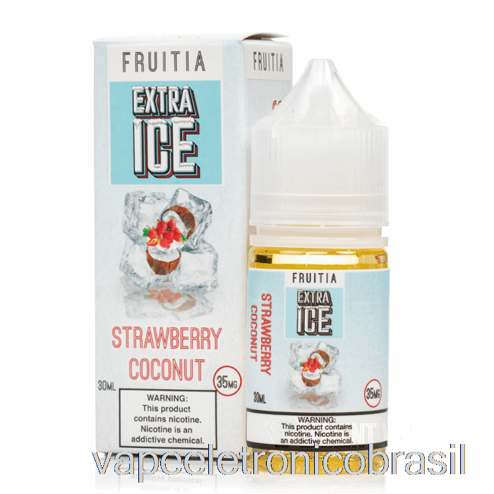 Vape Recarregável Morango Coco - Gelo Extra - Sais De Frutas - 30ml 50mg